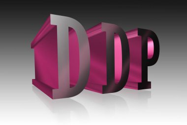 DDP harfleri - 3D illüstrasyon