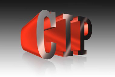 CIP harfleri - 3D illüstrasyon