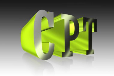 CPT lettering - 3D illustration clipart