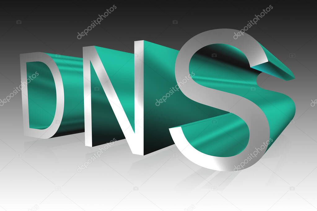 DNS lettering - 3D illustration