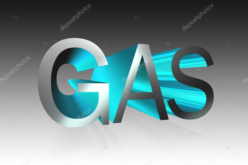 GAS lettering - 3D illustration
