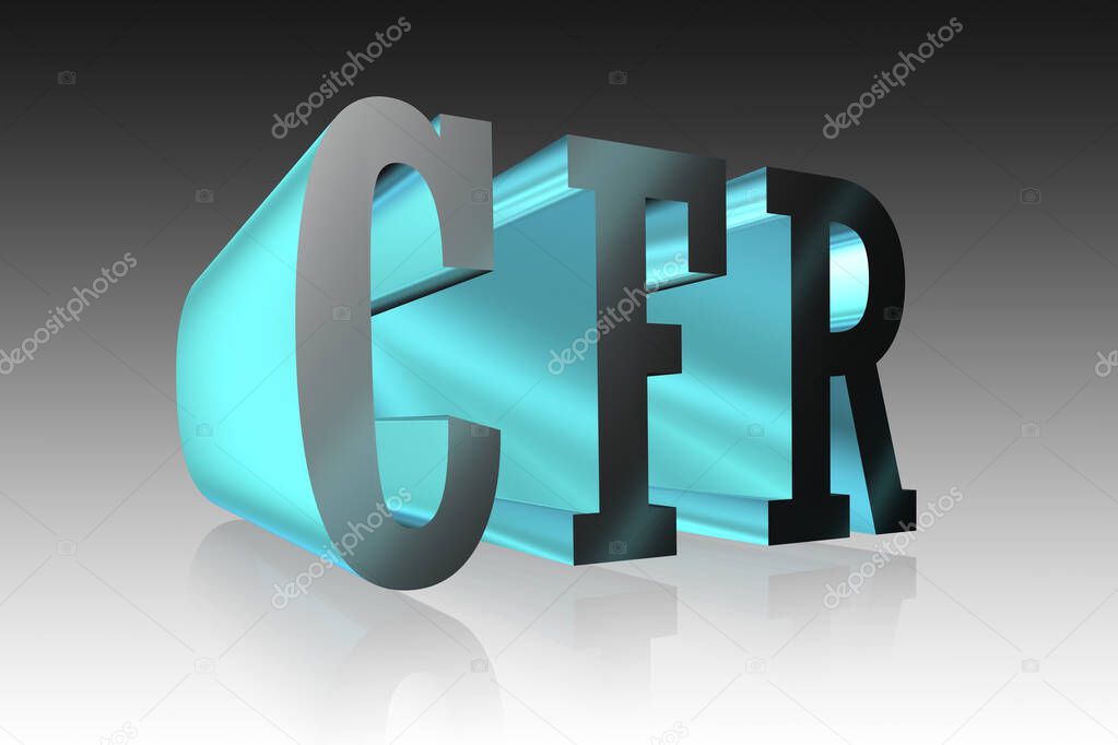 CFR lettering - 3D illustration