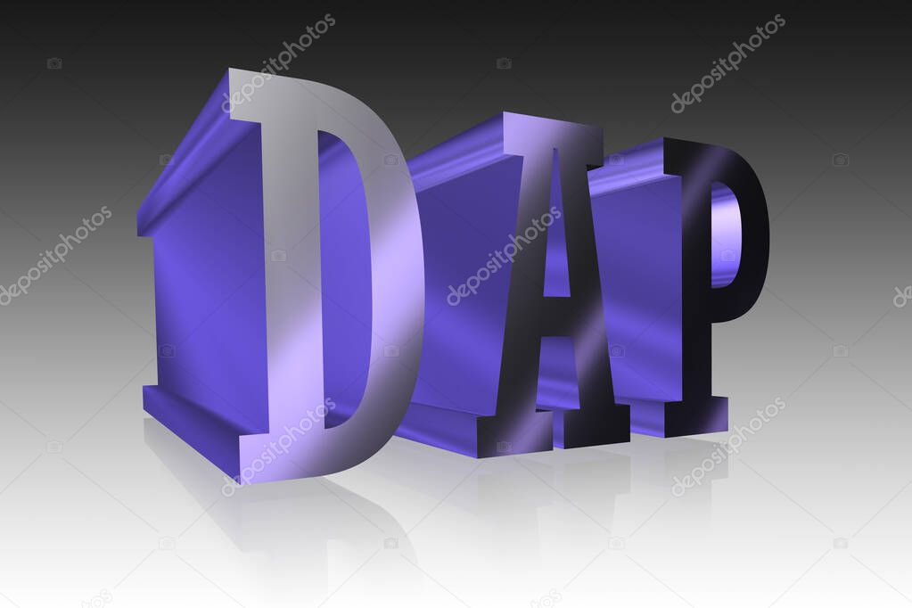 DAP lettering - 3D illustration