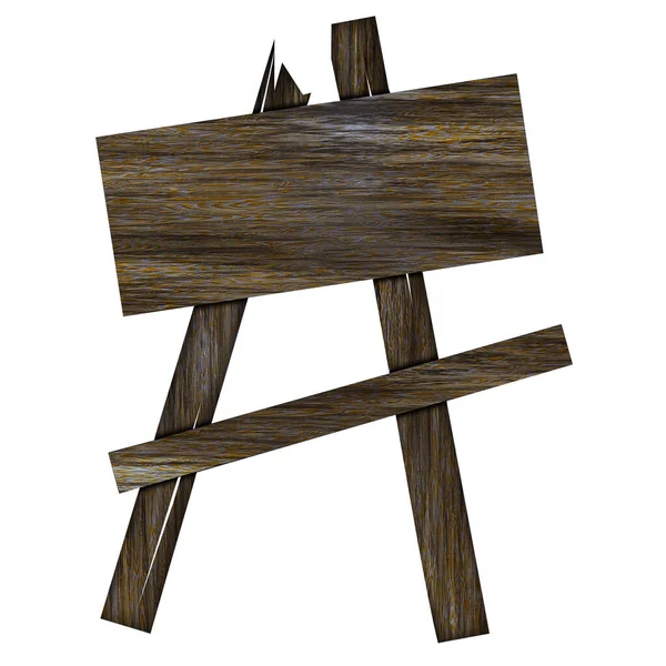 Pęknięty Drewniany Znak Ilustracja — Zdjęcie stockowe
