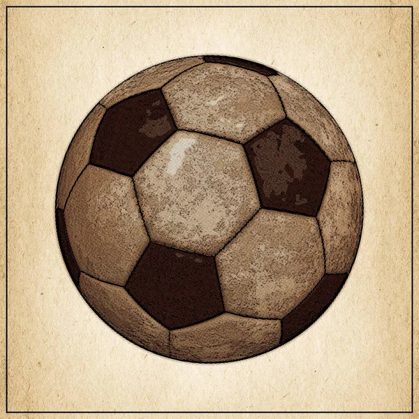 Soccer Ball Halftone Vintage Poster — Stock Photo, Image