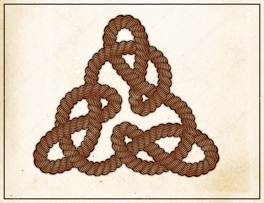 Triangle Celtic knot   - halftone  vintage   poster
