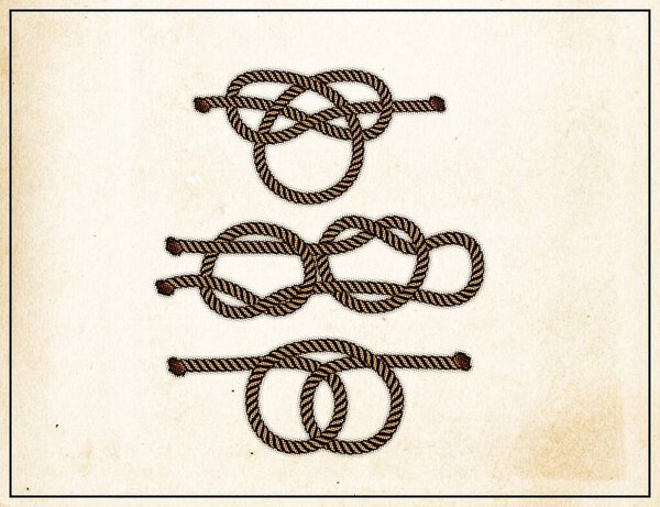 Nautical knots   - halftone  vintage   poster
