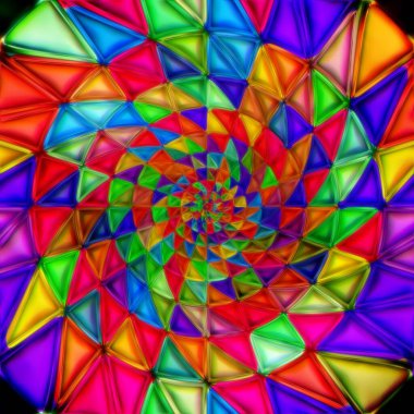 Parlak boyalı cam geometrik desen