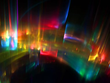 Geniş Aurora Borealis Arkaplanı - Fraktal Sanat