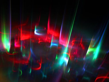 Geniş Aurora Borealis Arkaplanı - Fraktal Sanat