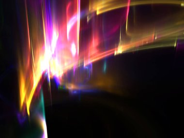 Geniş Aurora Borealis Arkaplanı - Fraktal Sanat