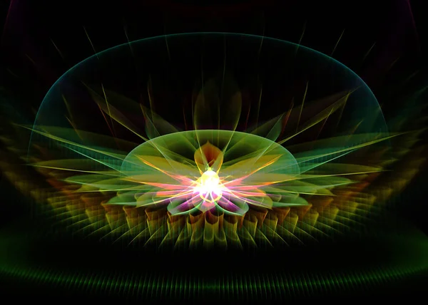 Fractal Spiritual Lotus Sacred Geometry Fractal Art Image — Stock Photo, Image