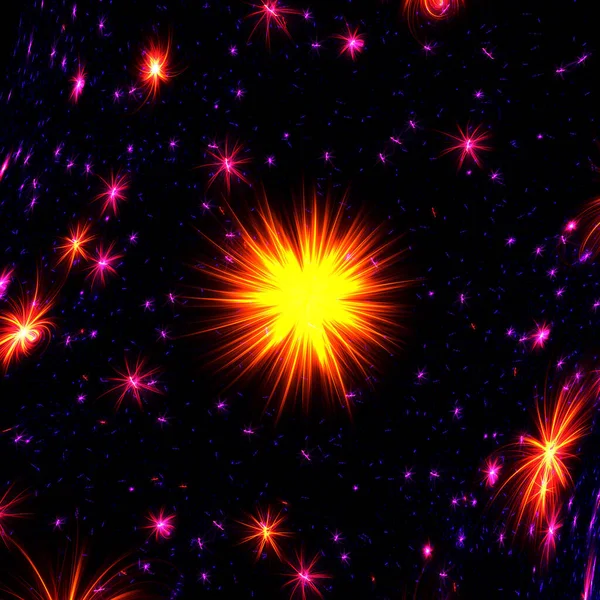 Fraktales Feuerwerk Fraktaler Hintergrund — Stockfoto