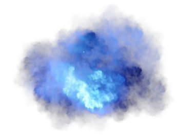 Fraktal Mavi Kümülüs Bulutu Beyaz Fraktal Sanat Üzerine İzole Edildi