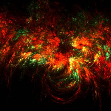 Fraktal Soyut Kırmızı Bulutlar - Fraktal Arkaplan