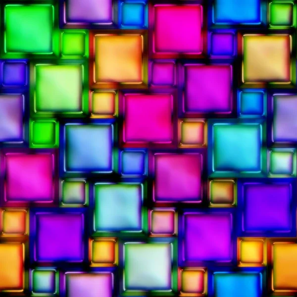 明亮的重复彩色玻璃几何图案 — 图库照片