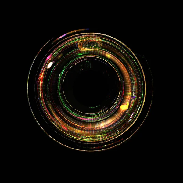 Leuchtende Objektivlinsen Justierungskontrolle Fraktale Kunst — Stockfoto