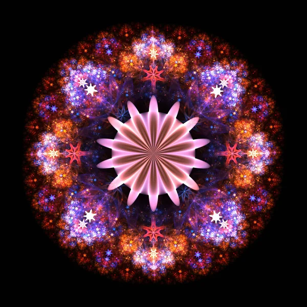 Filigree Fractal Flower Mandala Sztuka Fraktalna — Zdjęcie stockowe