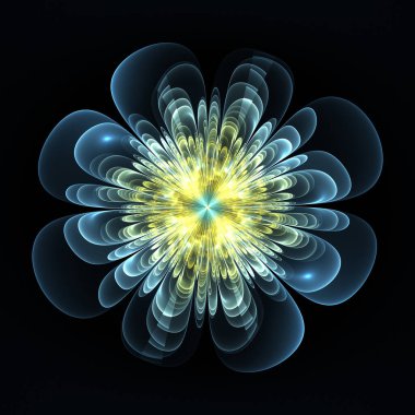 Fraktal Temiz Cam Çiçek - Fraktal Sanat  