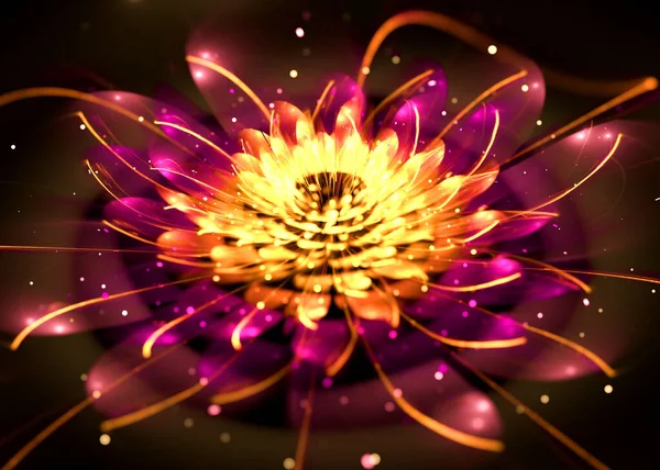 Fraktal Parlak Lotus - Fraktal Sanat - 3B Görüntü