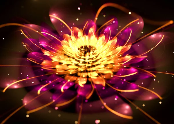 Fraktal Shining Lotus Fraktale Kunst Bild — Stockfoto