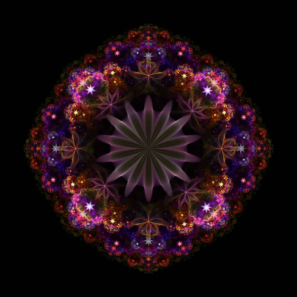 Filigran Fractal Flower Mandala Fractal Konst — Stockfoto