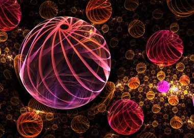 Fraktal Şeffaf Spiral Küre Arkaplanı - Fraktal Sanat  