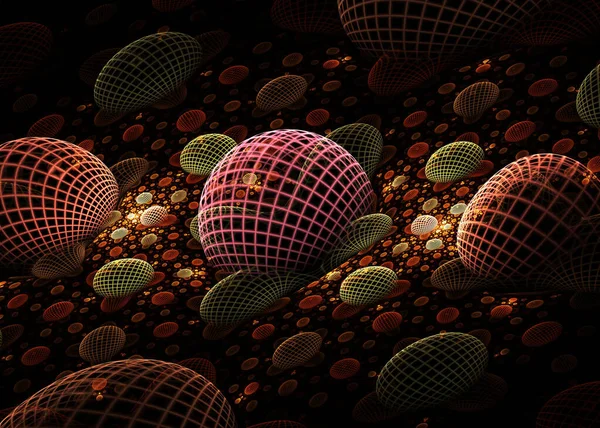 Fractal  Transparent  Reticulated   Sphere Background   - Fractal Art