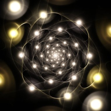 Fraktal Abrakt Girdap Küre Arkaplanı - Fraktal Sanat  