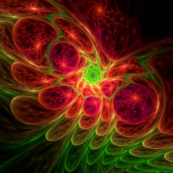 Fractal Absract Swirl Sphere Background Fractal Art — 스톡 사진