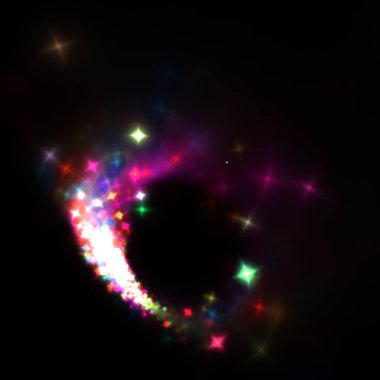  Soyut Parıltı Yıldız Arkaplanı - Fraktal Sanat