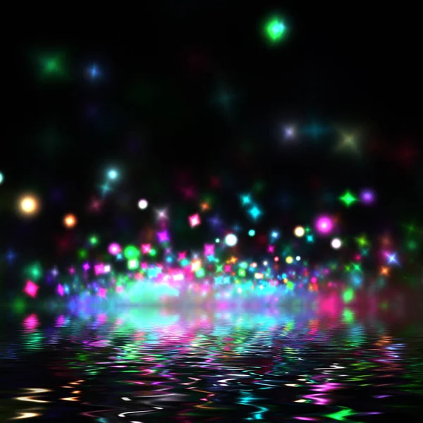 Аннотация Glow Twinkle Star Reflection Water Background Fractal Art — стоковое фото