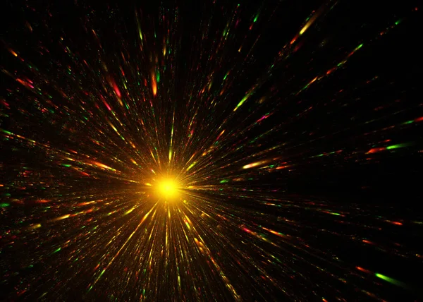 Leuchtender Glühender Sternenhintergrund Fraktale Kunst — Stockfoto
