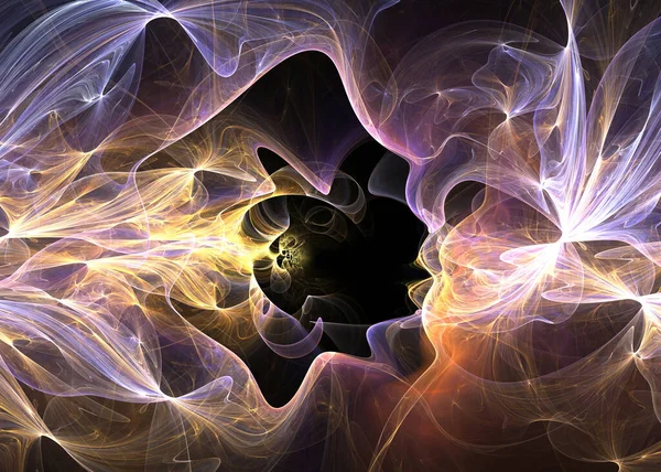 Abstrakt Black Hole Background Světlo Konci Tunelu Fractal Art — Stock fotografie