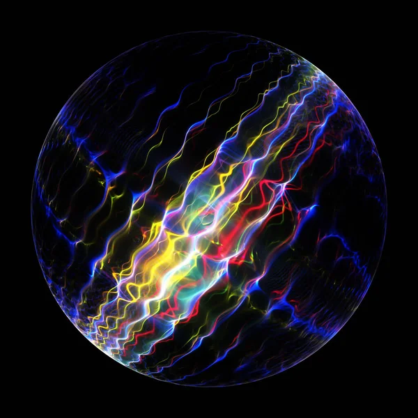フラクタル透明輝く球の背景 ボール雷 Fractal Art — ストック写真