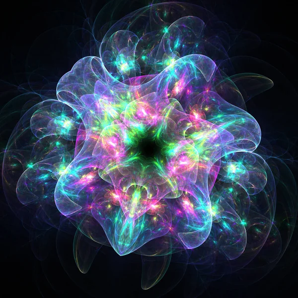 Abstrakte Glühende Blume Hintergrund Fraktale Kunst — Stockfoto