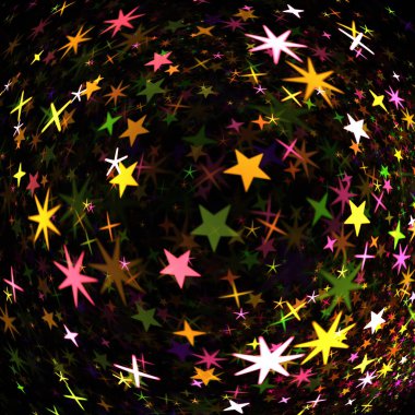 Parlayan Yıldız Arkaplanı - Fraktal Sanat