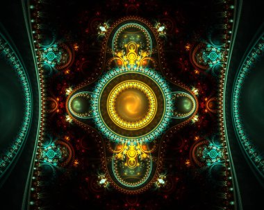 Fractal Julian Steampunk Mücevher Arkaplanı - Fraktal Sanat  