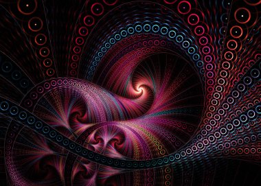 Soyut Fraktal Halkalar Ağı Arkaplanı - Fraktal Sanat