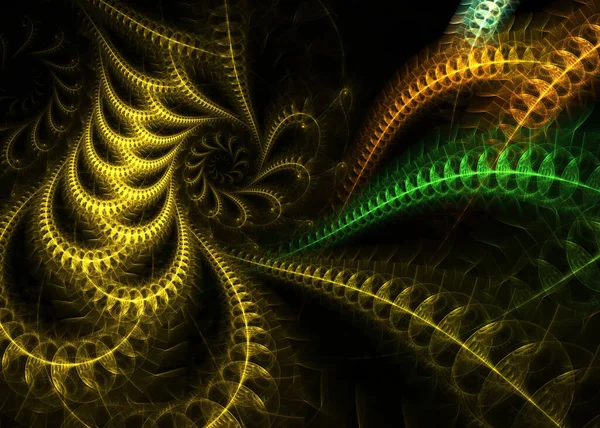 추상적 Fractal Swirl Thread Background Fractal Art — 스톡 사진