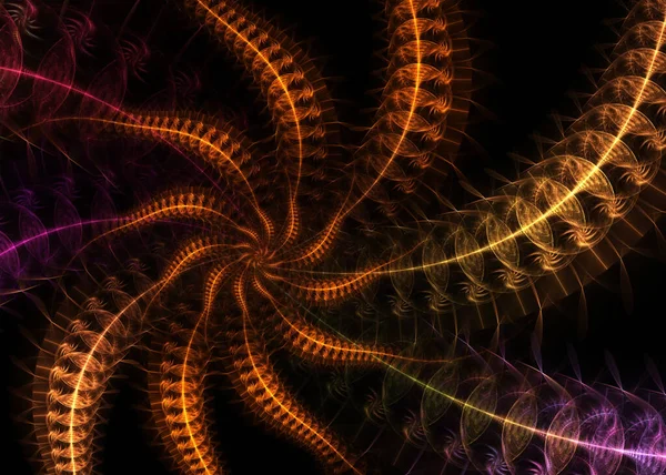 추상적 Fractal Swirl Thread Background Fractal Art — 스톡 사진