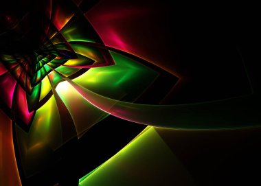  Soyut Fraktal Parlak Metalik Arkaplan - Fraktal Sanat