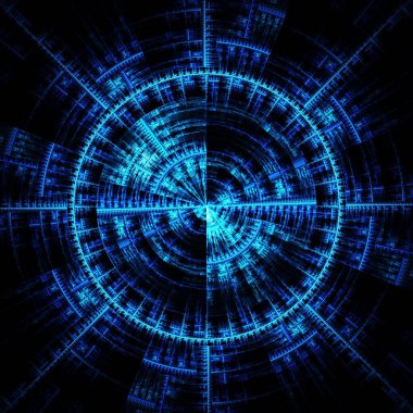  Fractal HiTech Yuvarlak Arkaplan - Fraktal Sanat