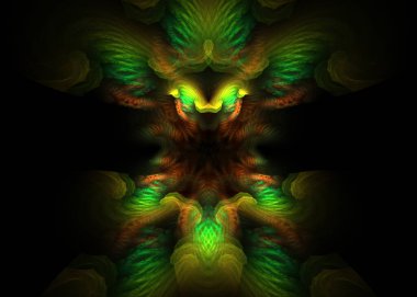 Soyut Fraktal Pinnatif Kanatlı Arkaplan - Fraktal Sanat