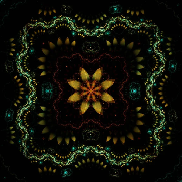 Abstract Fractal Elegante Filippijnse Floral Pattern Arabesque Achtergrond Fractal Art — Stockfoto