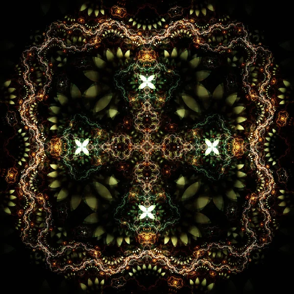 Resumen Fractal Elegante Filigrana Patrón Floral Fondo Árabe Arte Fractal —  Fotos de Stock