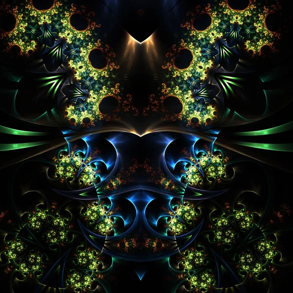 Αφηρημένο Fractal Floral Pattern Ιστορικό Fractal Art — Φωτογραφία Αρχείου