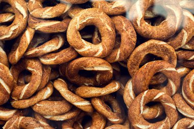 sağlıklı taze pişmiş simit çeşitli.
