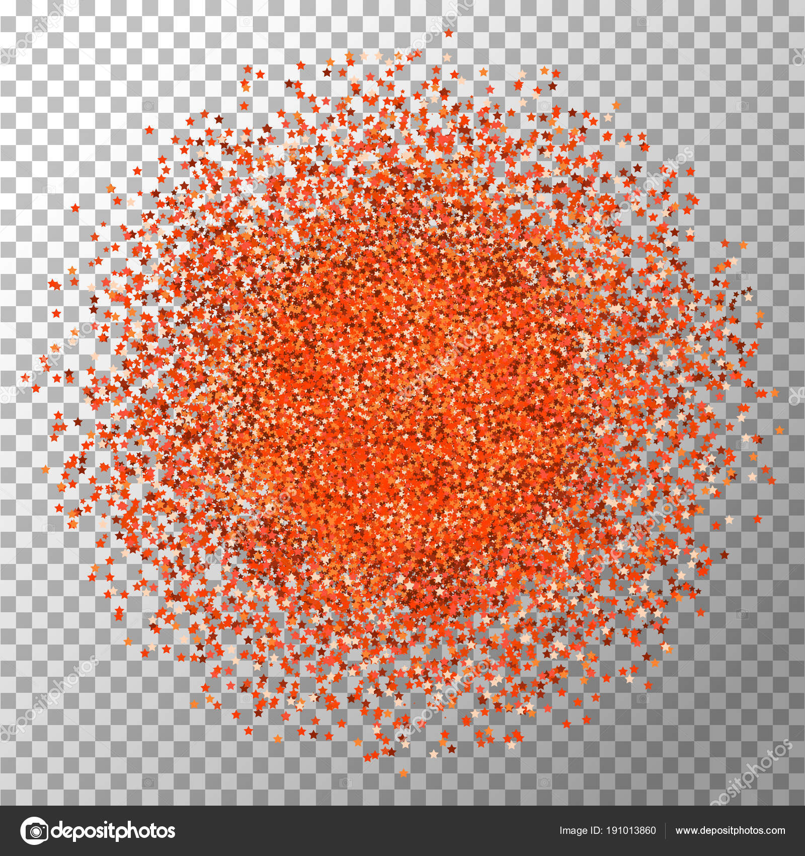 Orange glitter sparkle on a transparent Royalty Free Vector