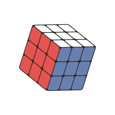 Klasik Rubiks küpü. Akıllı bulmaca oyuncağı. Vektör illüstrasyonu